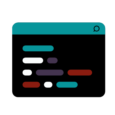 Illustration of a stylised coding screen